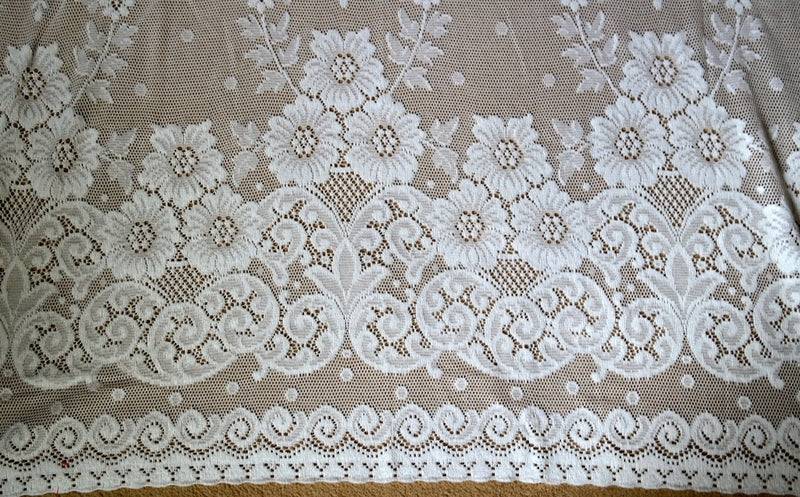 Victorianna Rose - C1900s design white Cotton Lace Curtain Panelling off the roll 72" drop sold per metre