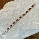 Sterling silver and amber bracelet