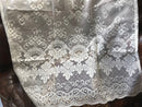 Victorianna Style Cream Cotton Lace Curtain Panel Ready To Hang - 35"/35" 88cms