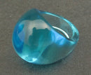 Lalique light blue crystal cabochon ring, size L