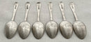 Georgian, George III, Set of Six Silver Teaspoons. London 1795 Stephen Adams II. 2.5 troy ounces.