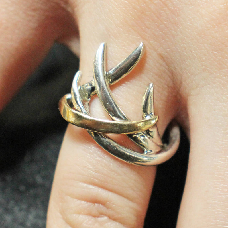 Jake: Silver and gold “Thorn” ring