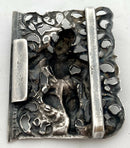 Late 19th Century Burmese White Metal Figural Relief Buckle.