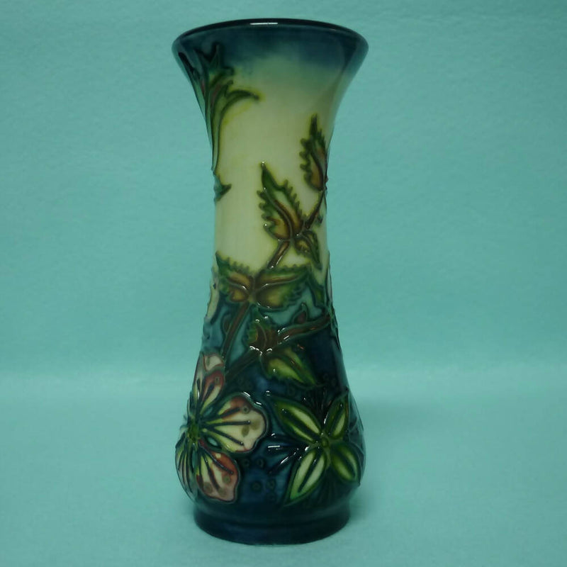 A Boxed Moorcroft Vase in the Sweet Briar Design by Rachel Bishop