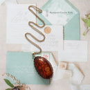 Large Vintage 9ct Amber Pendant & Chain