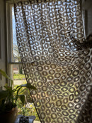 Squircles funky -contemporary Style brown tan madras Curtain Panelling 168/320cms