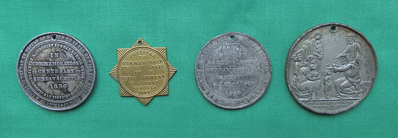 Four 1880 Sunday School Union Centenary Medallions/Robert Raikes