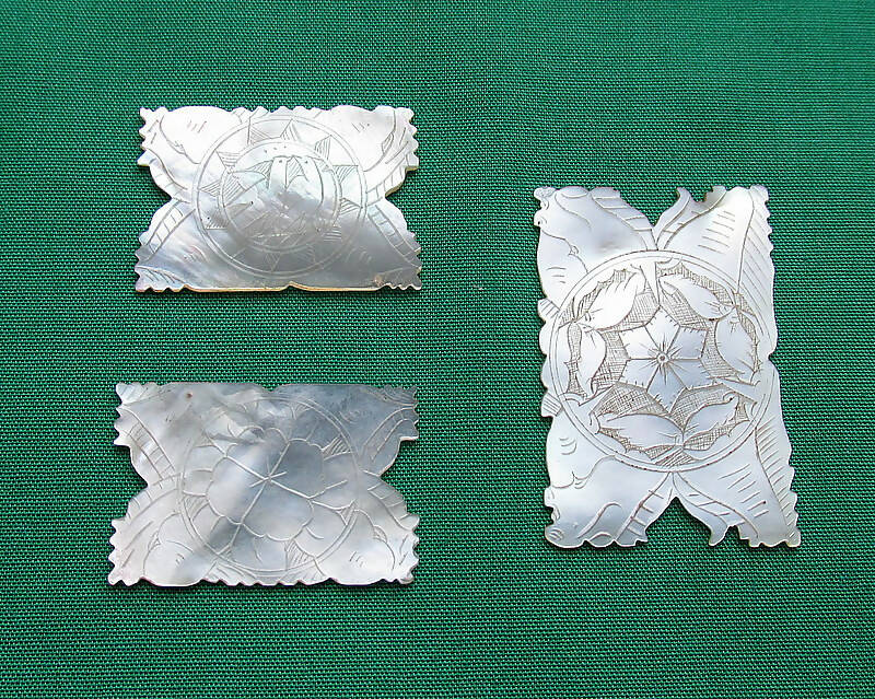 Collection Of Three Mother Of Pearl Thread Winders