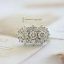 18ct White Gold Diamond Triple Cluster Ring 2.00cts apx