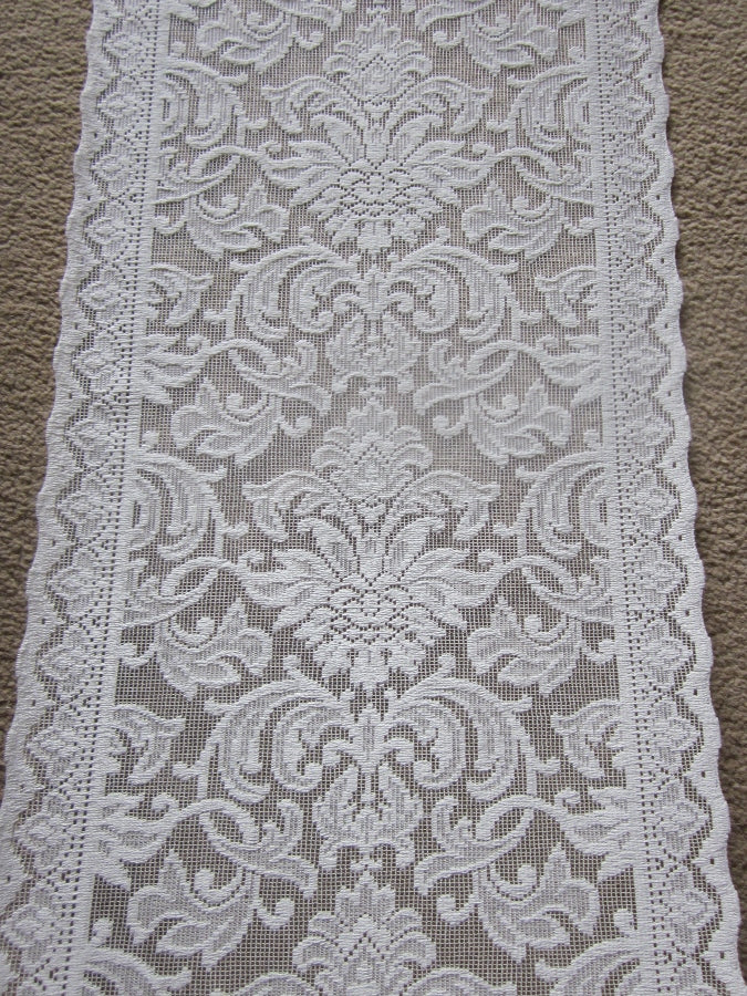 "Grace" Antique Style Cream Cotton Lace Curtain Panelling Sold By The Metre - 12 Inches Wide