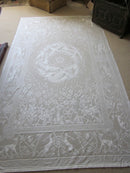 Doves ornamental white Cotton Lace tablecloth - 70" x 108" ~ 170 x 275cms