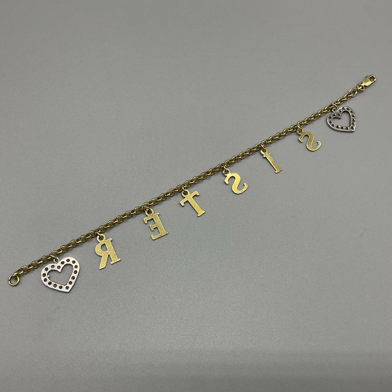 Silver gilt ‘SISTER’ bracelet