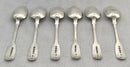 William IV Six Silver Teaspoons. London 1833 William Theobalds. 3.9 troy ounces.