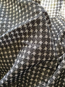 Striking contemporary Houndstooth Black Cotton madras Lace Curtain Panel 66”/120"