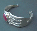 Narissa Mather ruby set silver fork cuff bracelet