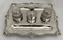 Georgian, George III, Silver Inkstand. Marital Arms of Smyth & Ibbetson. London 1813 Solomon Hougham. 36 troy ounces.
