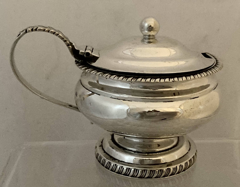 Georgian, George III, Silver Pedestal Mustard Pot & Liner. London 1816. 3.8 troy ounces.
