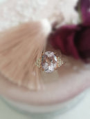 New Rose De France Amethyst & White Cambodian Zircon Ring - Size P