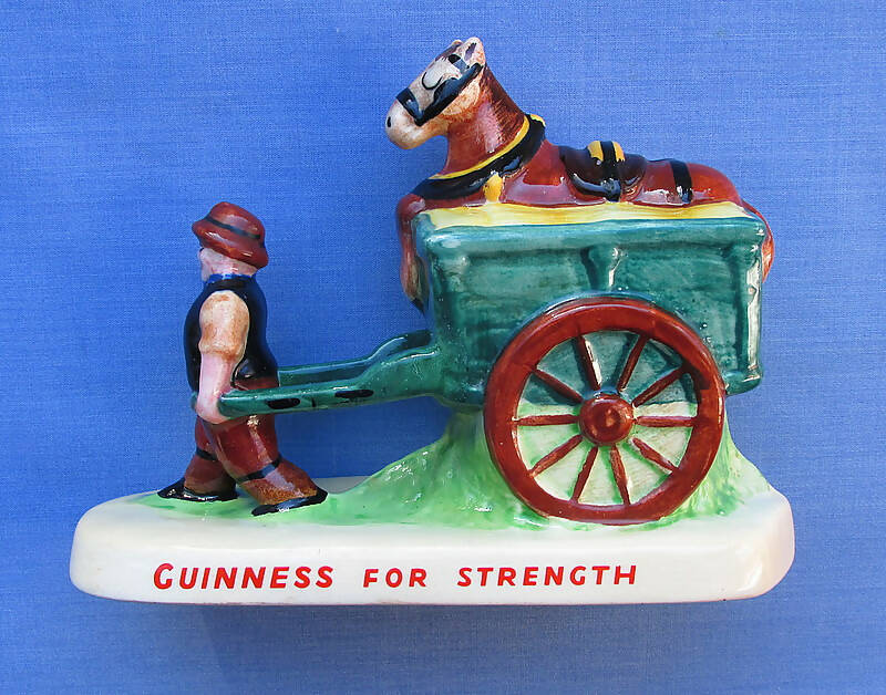 Vintage Carltonware Guinness Drayman/Horse & Cart Ceramic Advertising Figure