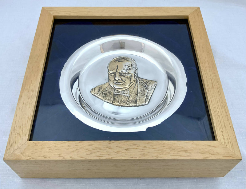 Elizabeth II Sir Winston Churchill Filled Silver Plate. London 1974 John Pinches (Medallists) Ltd.