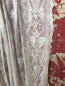 Copy of Lovely Almandine white pure cotton lace panel ready to hang 58