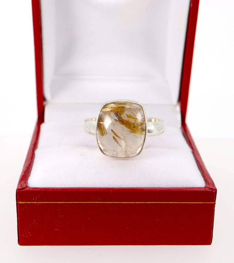 Vintage Silver & Rutilated Quartz Ring