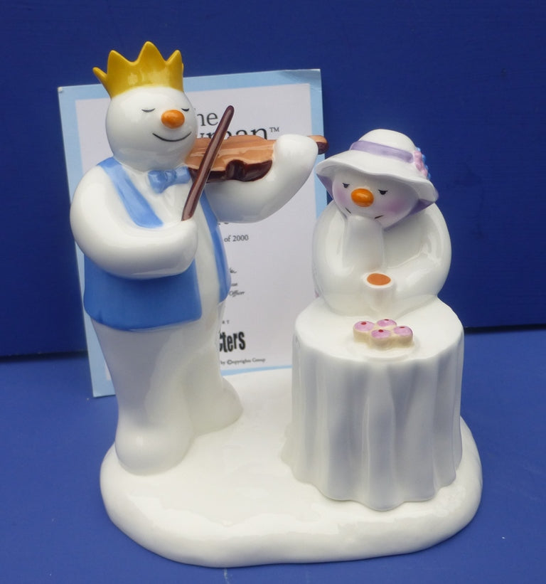 Coalport Limited Edition Snowman Figurine - At The Party (Boxed)