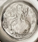 19th Century Silver Plate on Copper Ale Jug with 1770 Halfpenny Coin Inset.