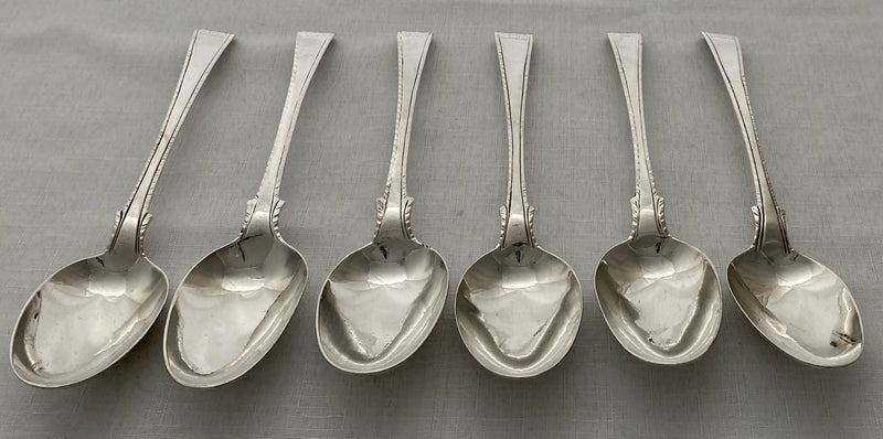 Georgian, George III, Set of Six Silver Tablespoons. London 1770 Richard Redrick. 13.2 troy ounces.