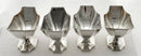 Georgian, George III, Set of Four Octagonal Crested Pedestal Silver Salts. London 1792 Michael Plummer. 11 troy ounces.