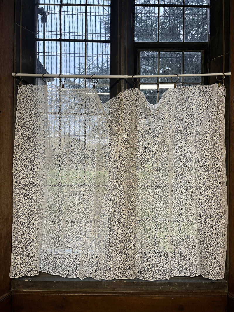 14 Point Lace All Over Floral Design Lace Panel Remnant to finish in ivory 59"/37"