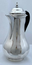 Georgian, George III, Silver Hot Water Jug. London 1767 Francis Crump. 12.2 troy ounces.