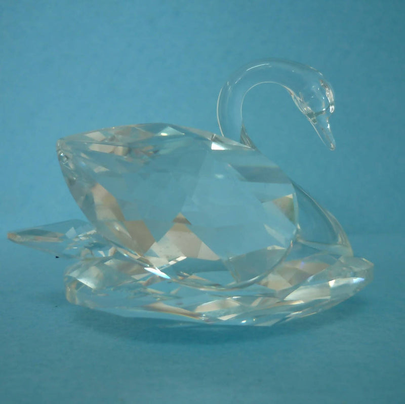 A Large Swarovski Crystal Swan with Faceted Body and Smooth Neck