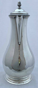 Georgian, George III, Silver Hot Water Jug. London 1776 Augustin Le Sage. 20 troy ounces.