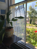 "Jessica" Victorian Style Cream Cotton Lace Curtain Panel Ready To Hang - 36" x 36" 90 x 91cms