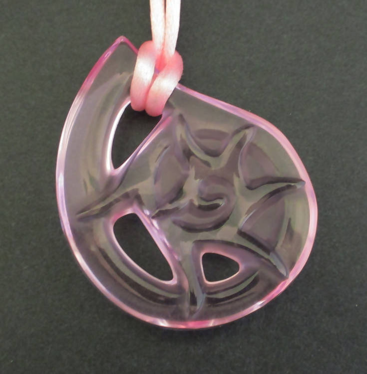Lalique pink crystal pendant