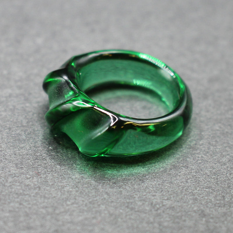 Baccarat green crystal ring