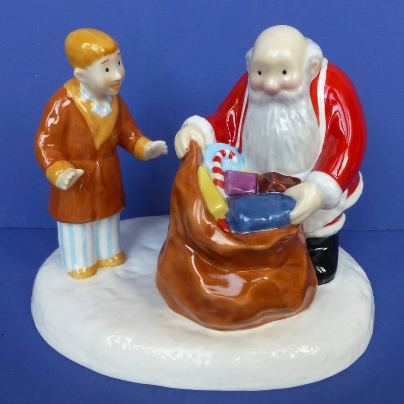 Coalport Father Christmas And Snowman Figurine - Let's See If There Is One For You (Boxed)