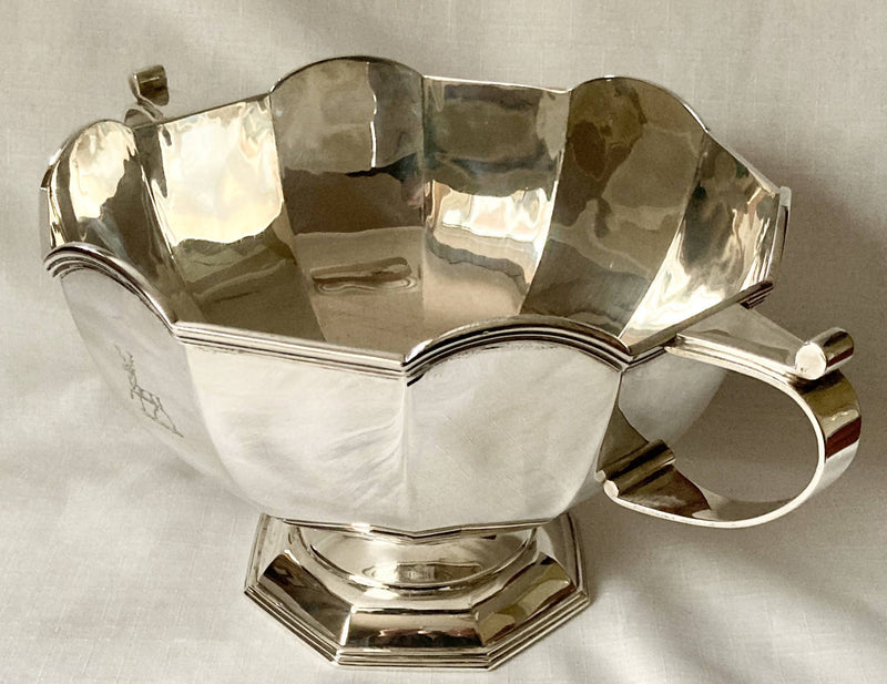 Asprey, George V, Twin Handled Silver Bowl of Dodecagon Form. Sheffield 1911 Asprey & Co. Ltd. 41 troy ounces.