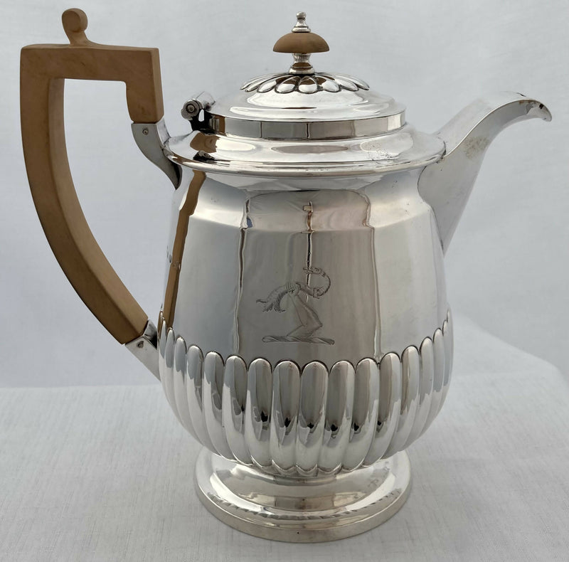 Georgian, George IV, Silver Hot Water Jug. London 1820 James Wintle. 20.1 troy ounces.