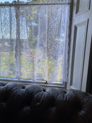 "Jessica" Victorian Style White Cotton Lace Curtain Panel Ready To Hang - 36" x 36" 90 x 91cms