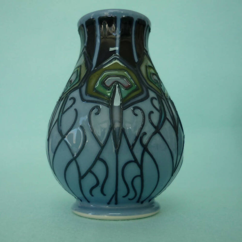 A Boxed Moorcroft Vase in the Peacock Parade Design by Nicola Slaney