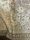 Copy of Cottage Roses Arts and Crafts original lace curtain panel new old stock 100”/35”