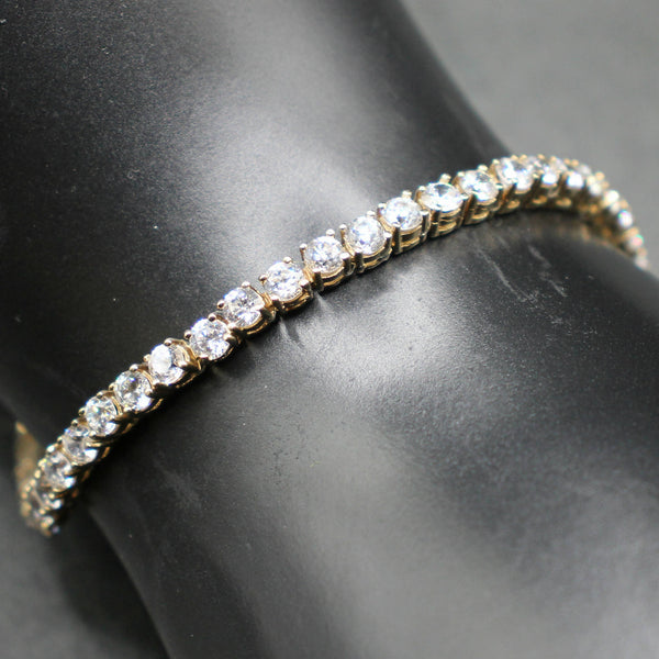 9ct gold cz tennis bracelet1