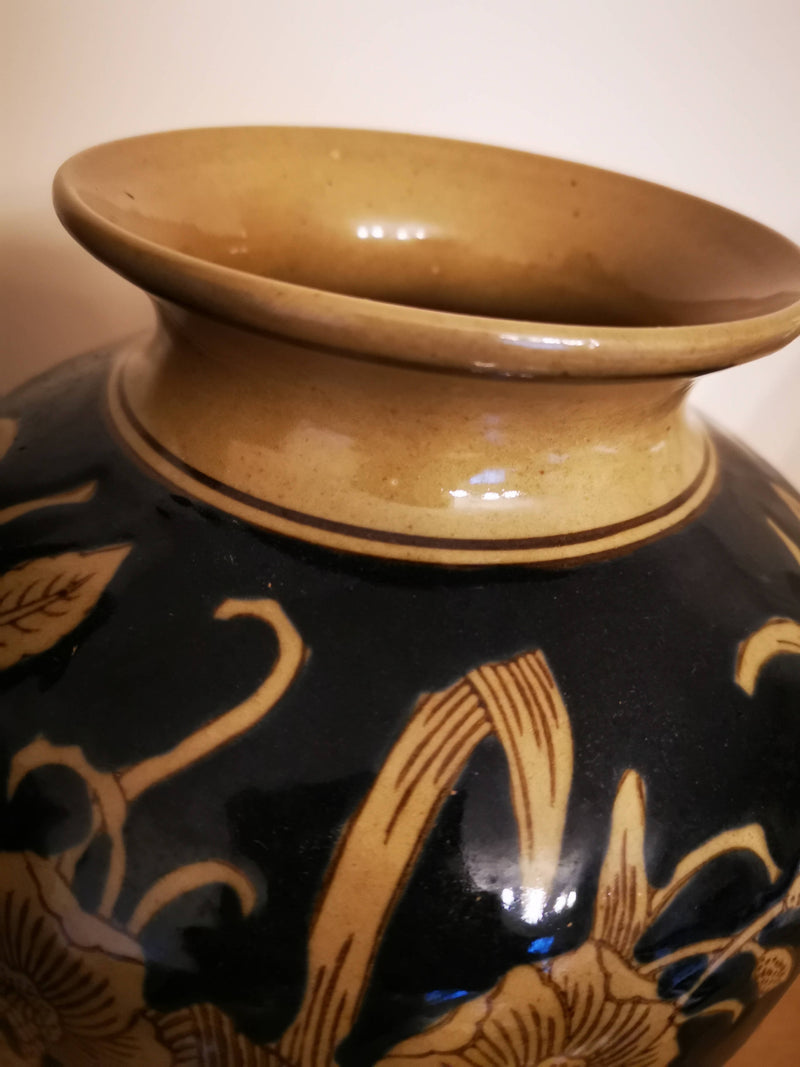 Embossed Ceramic Floral Vase