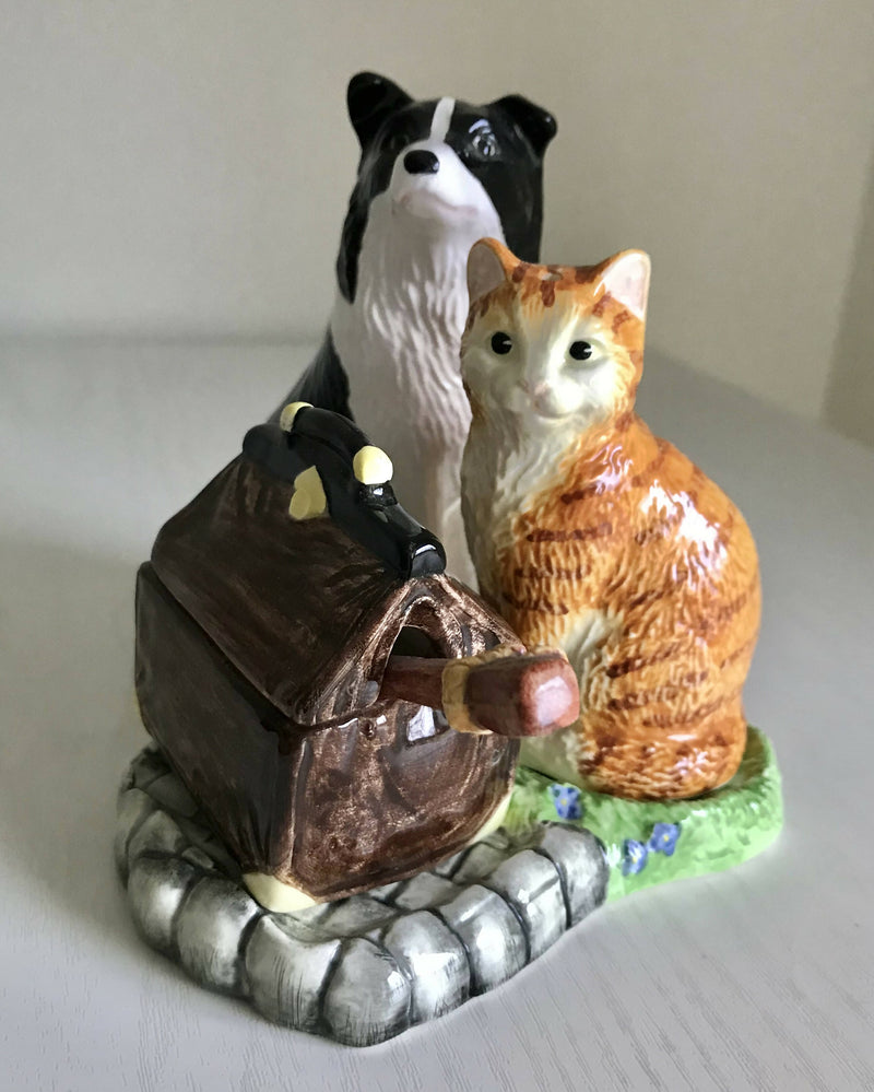 Border Fine Arts Cat and Dog Cruet Set. James Herriot’s Country Collection.