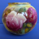 Royal Worcester Roses Vase Signed By Millie Hunt C1938