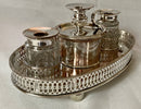 Georgian, George III, Old Sheffield Plate Pierced Gallery Inkstand, circa 1780 - 1800.