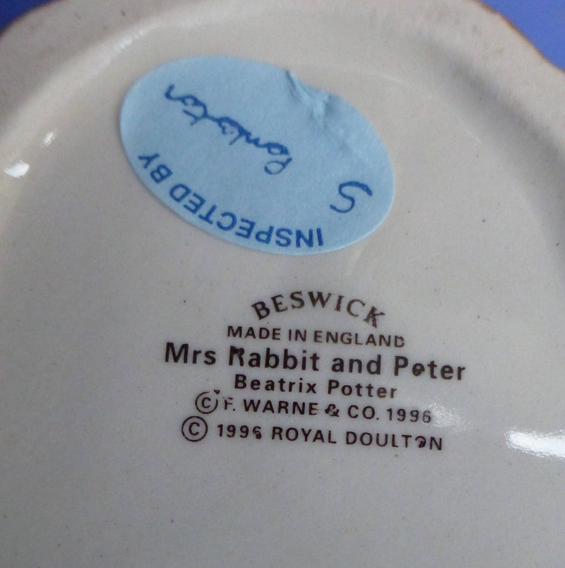 Beswick Beatrix Potter Figurine Mrs Rabbit and Peter