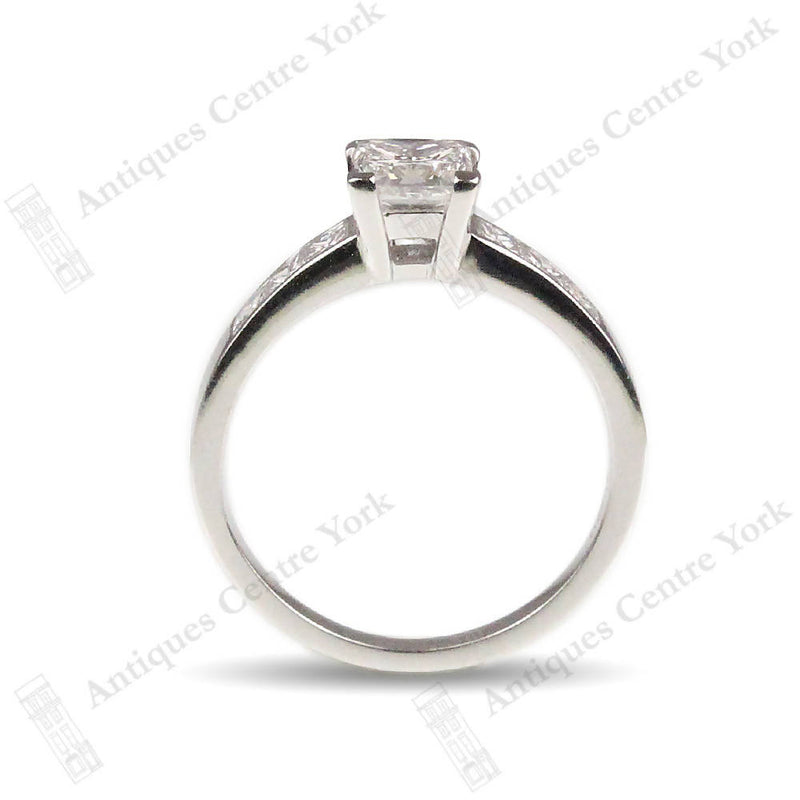 18ct White Gold Certified 1.01ct Princess Cut Diamond Solitaire